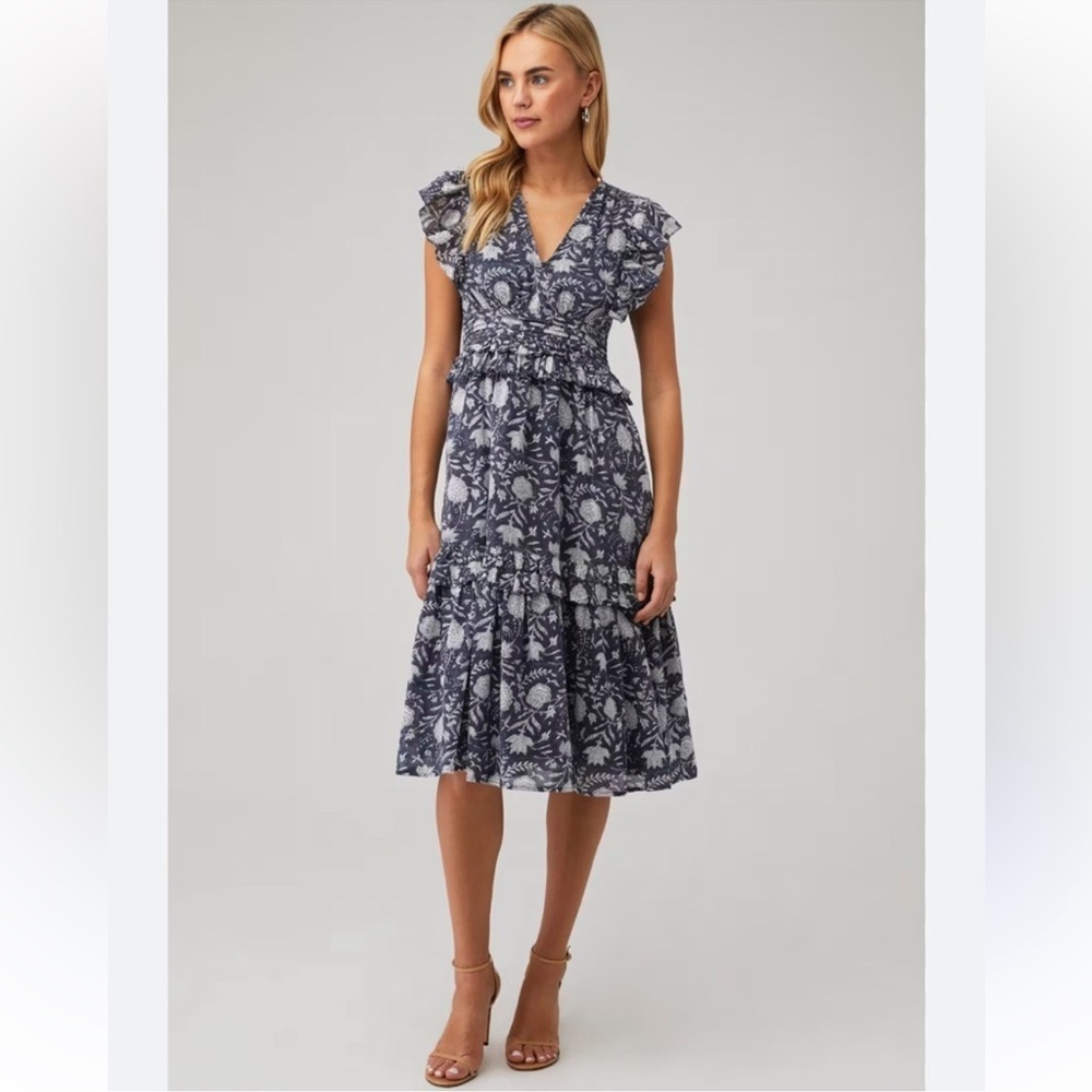 NWT CLEOBELLA Cherie Midi Dress, Navy